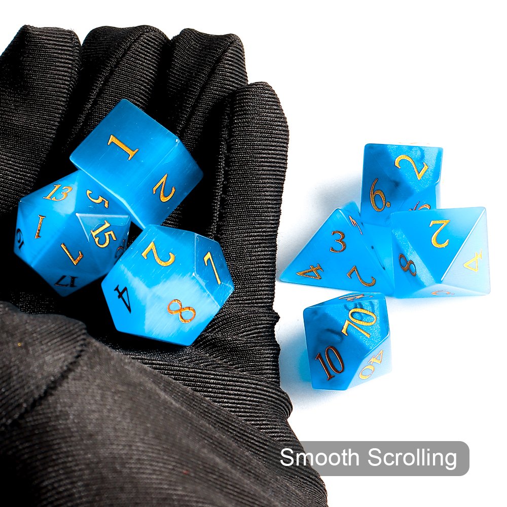 Table Top Game Dice Ocean Blue RPG Cat Eye Glass Dice For Role-playing Games