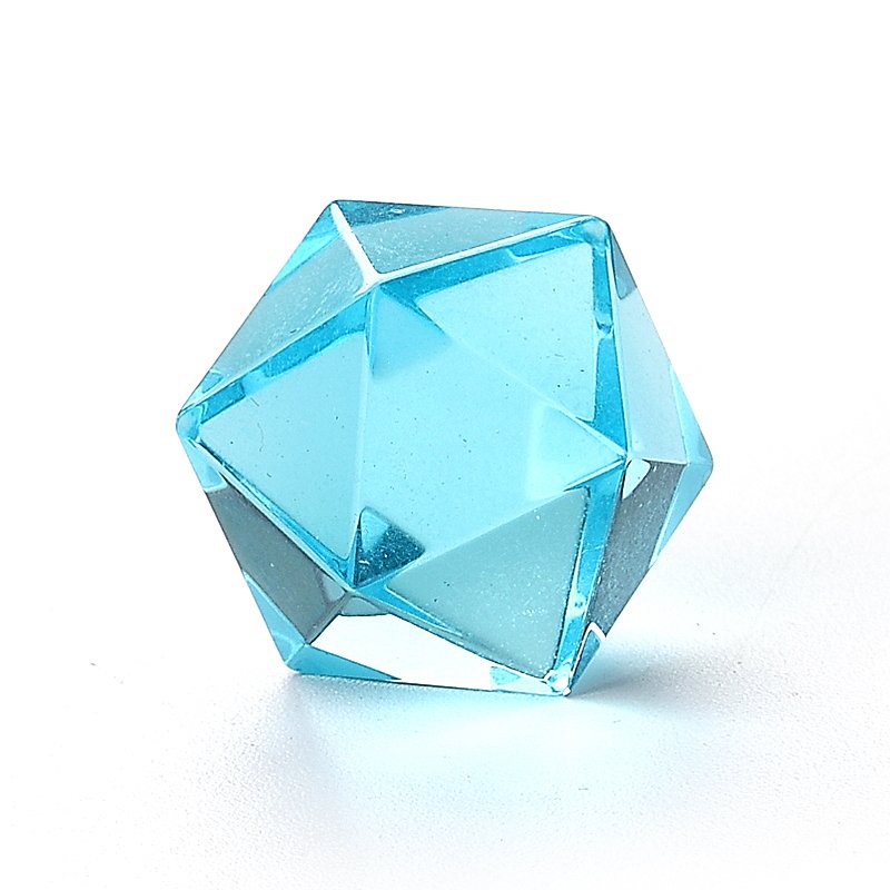 Factory wholesale light blue glass dice set zircon for DND Dungeons and Dragons RPG