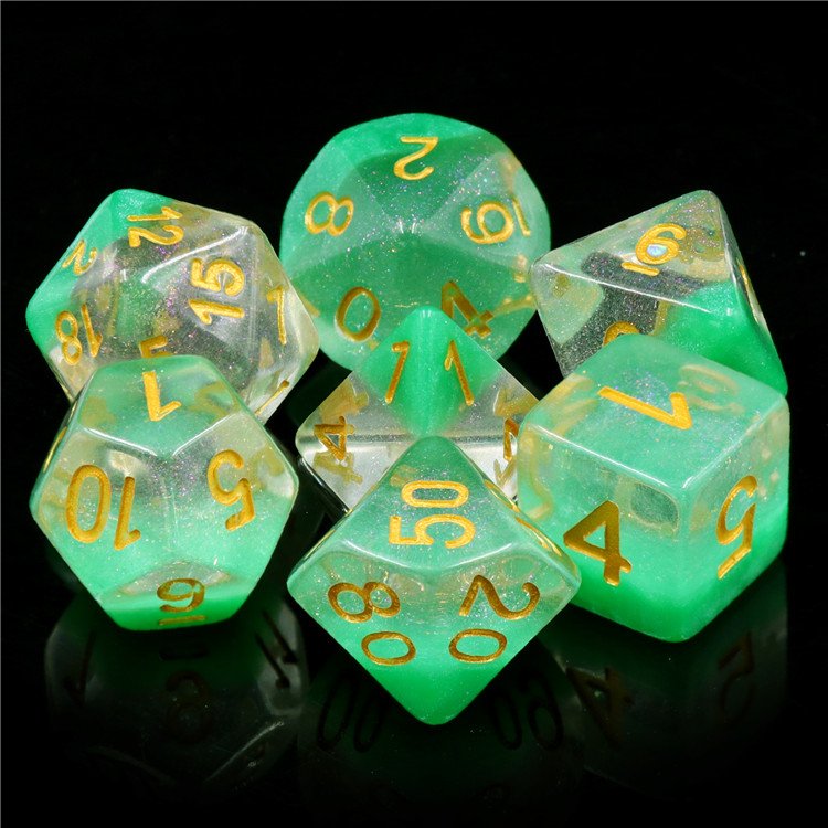 1 USD Translucent Plastic Glitter Dice Custom dnd dice with engraved logo