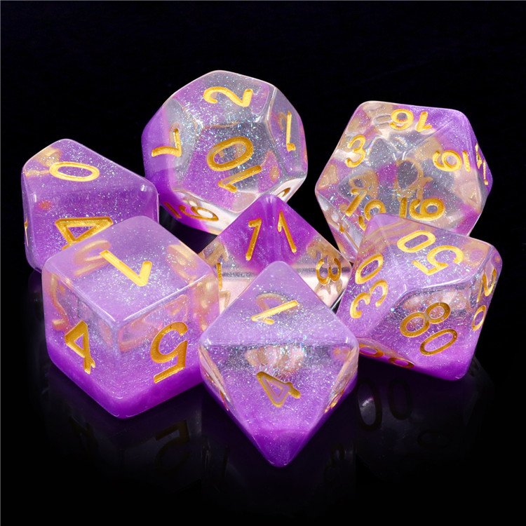 1 USD Translucent Plastic Glitter Dice Custom dnd dice with engraved logo