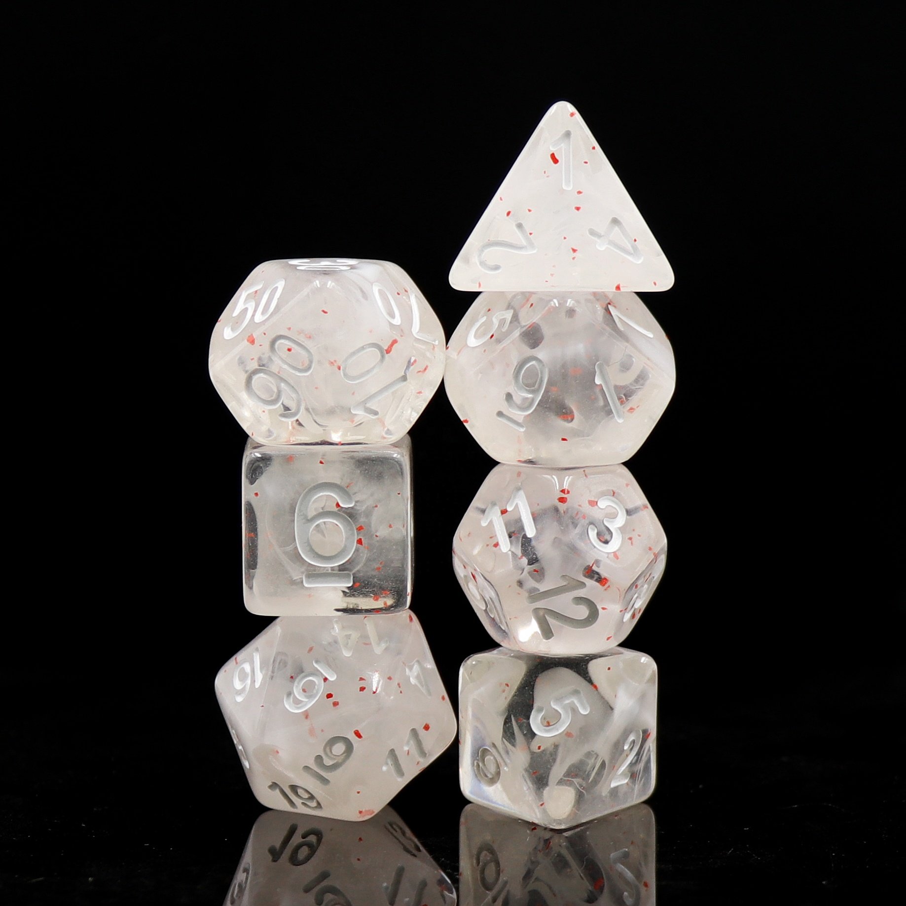 1 USD Translucent Plastic Glitter Dice Custom dnd dice with engraved logo