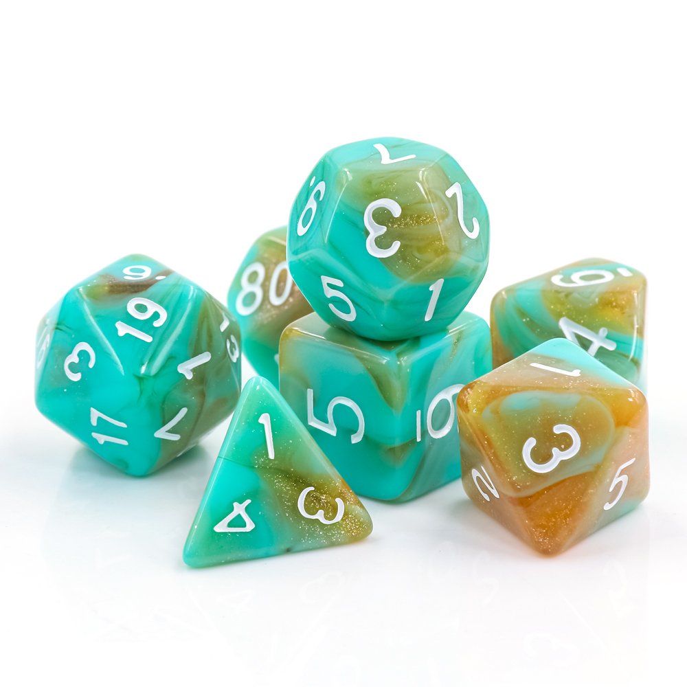 Acrylic D20 Dice Set Blend Color Standard Size for DND and RPG Board Games