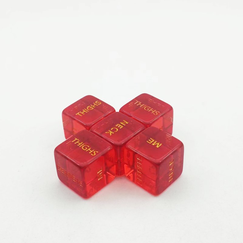 family pub game accessories red transparent dice polyhedral resin acrylic 16mm casino adult games dice set