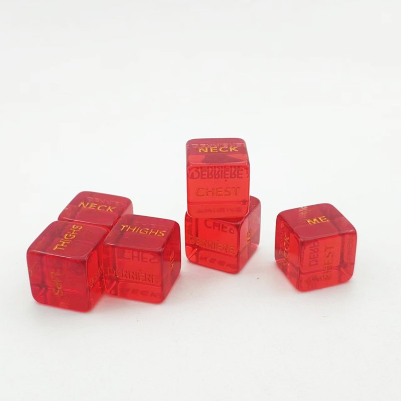 family pub game accessories red transparent dice polyhedral resin acrylic 16mm casino adult games dice set