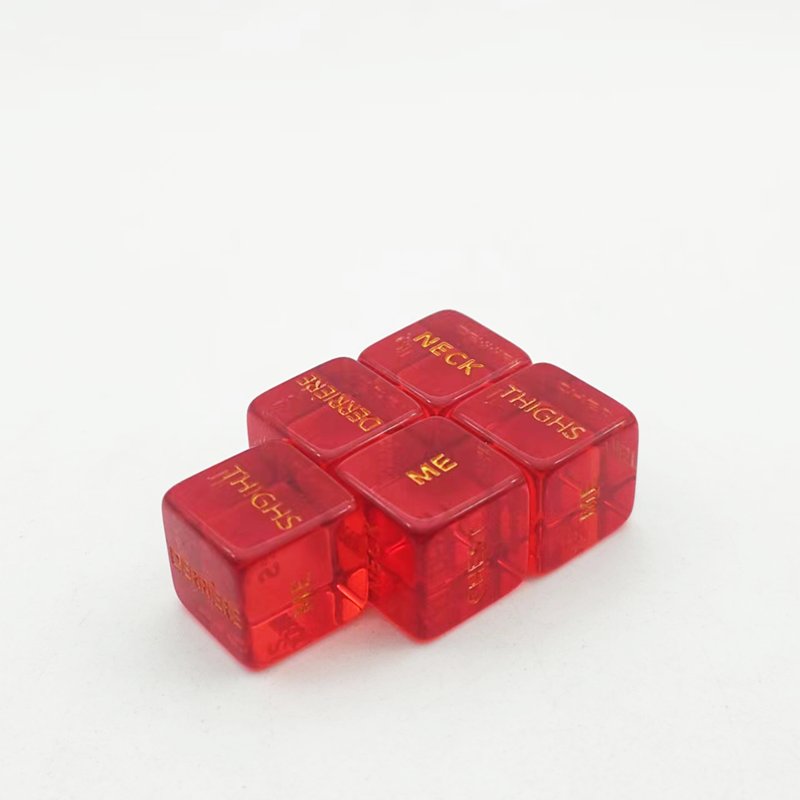 family pub game accessories red transparent dice polyhedral resin acrylic 16mm casino adult games dice set