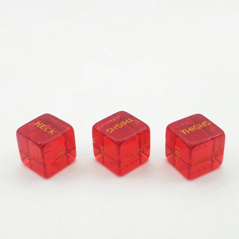 family pub game accessories red transparent dice polyhedral resin acrylic 16mm casino adult games dice set