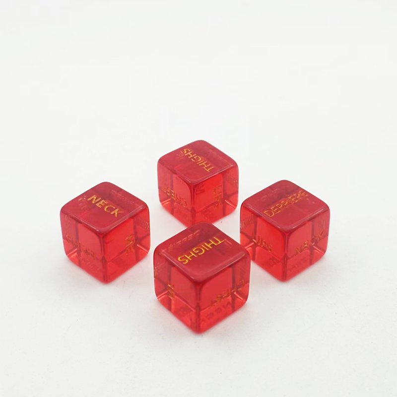 family pub game accessories red transparent dice polyhedral resin acrylic 16mm casino adult games dice set