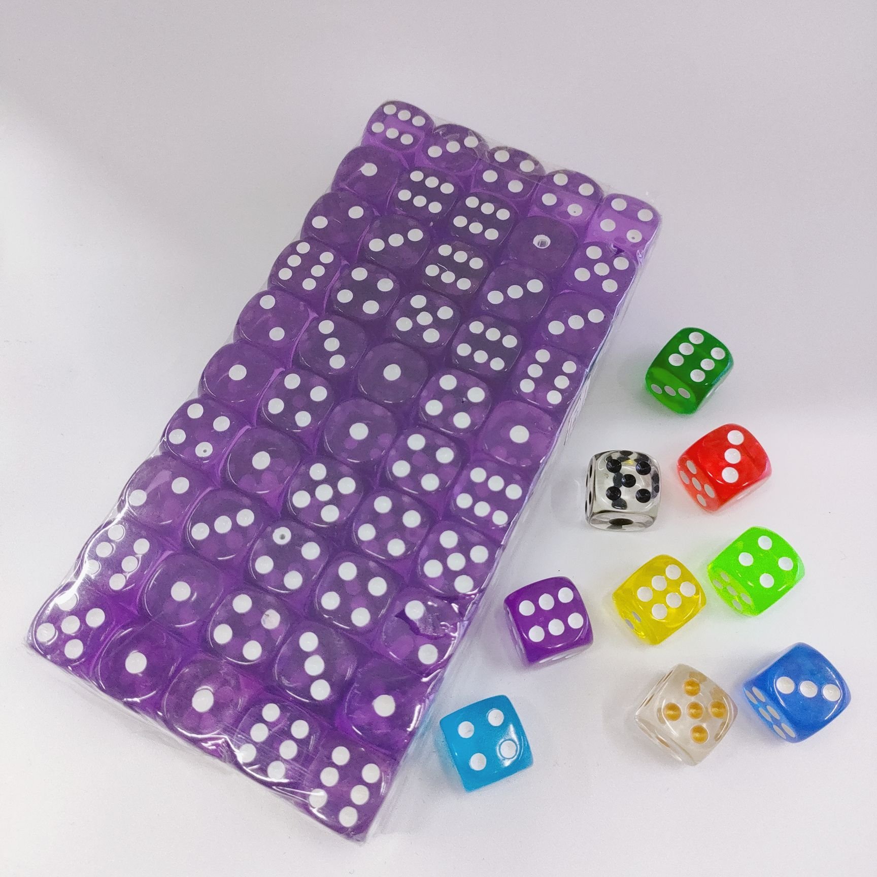 High Quality 16mm Transparent Acrylic Dice Casino Digital Custom 6 Sided Spot Board Game Dice Supplier Gambling Plastic Dice