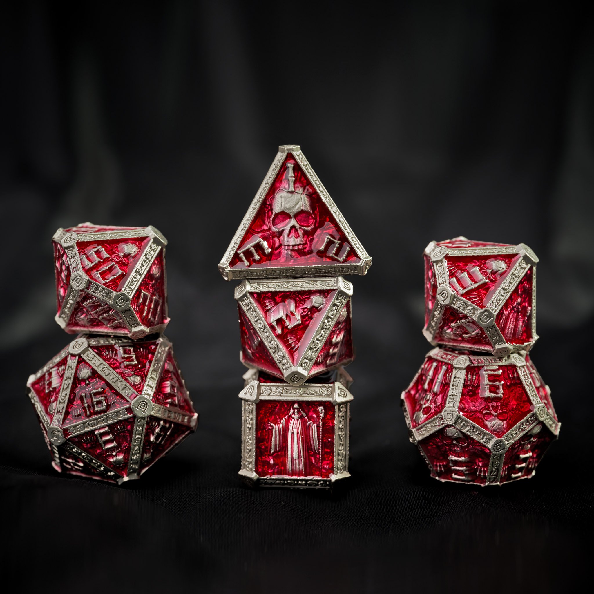 7-piece Polyhedral Metal Dice Playing Games RPG D&D for Dungeons and Dragons Dice