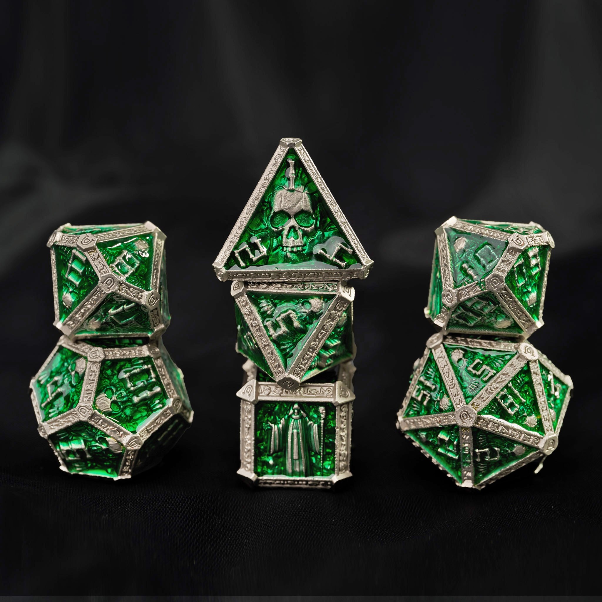 7-piece Polyhedral Metal Dice Playing Games RPG D&D for Dungeons and Dragons Dice