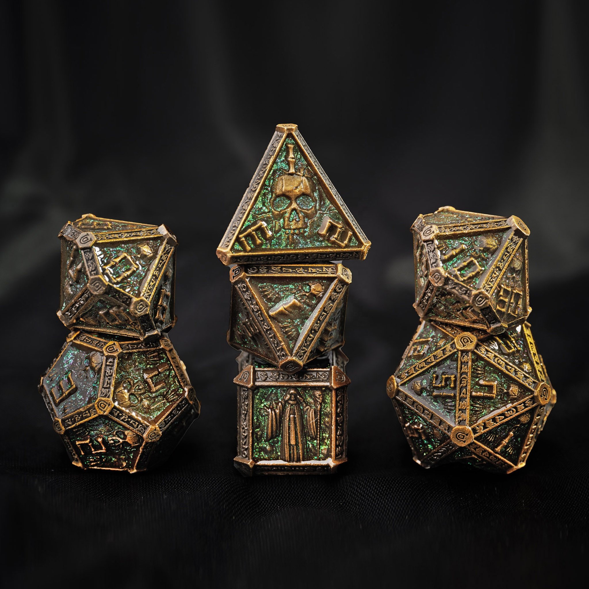 7-piece Polyhedral Metal Dice Playing Games RPG D&D for Dungeons and Dragons Dice