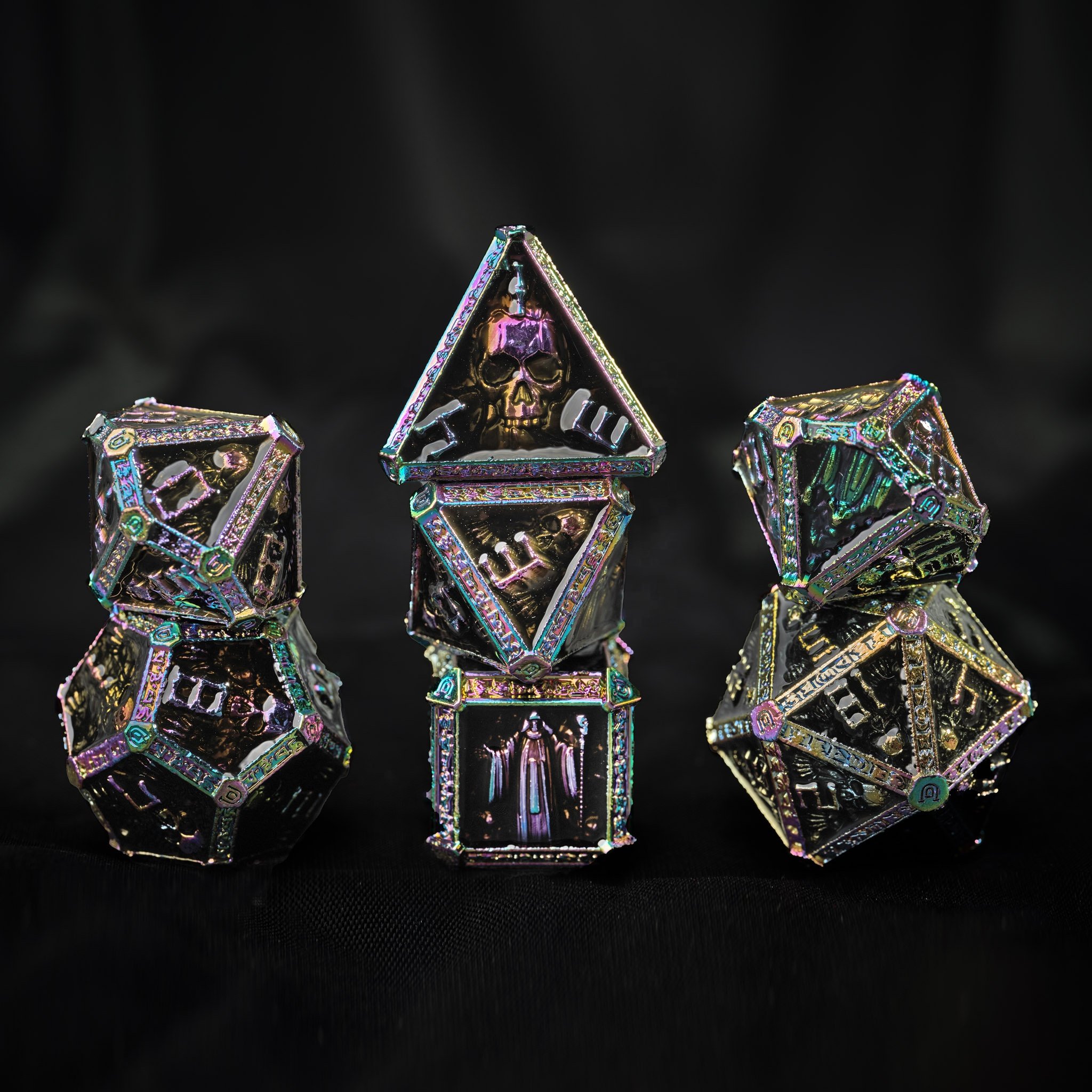 7-piece Polyhedral Metal Dice Playing Games RPG D&D for Dungeons and Dragons Dice