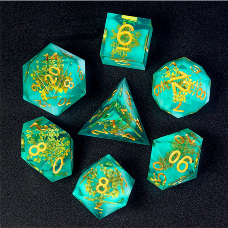 Udixi Custom Polyhedral Dice Ammi Sharp Edge Resin Dice rpg dnd Dungeons and Dragons Dice Set