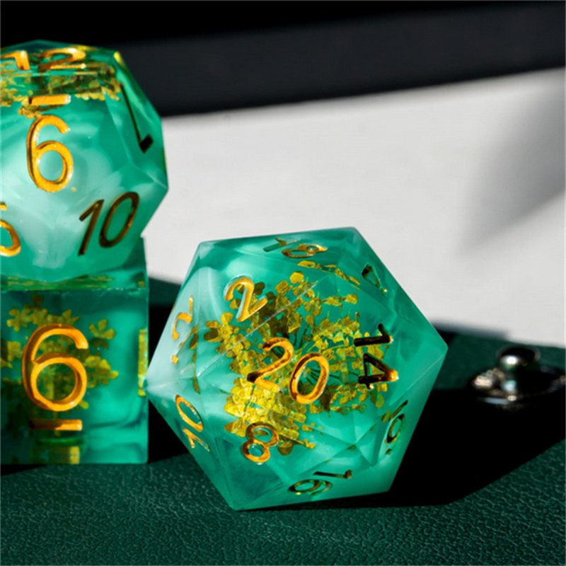 Udixi Custom Polyhedral Dice Ammi Sharp Edge Resin Dice rpg dnd Dungeons and Dragons Dice Set