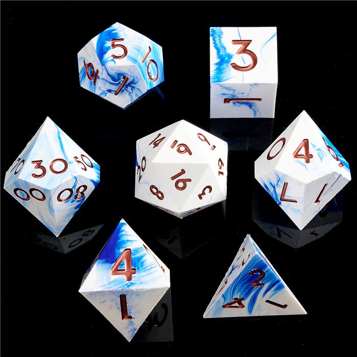 7Pcs D6 D8 D10 D12 D20 dnd Polyhedral Dice Set Resin Dices sharp dice