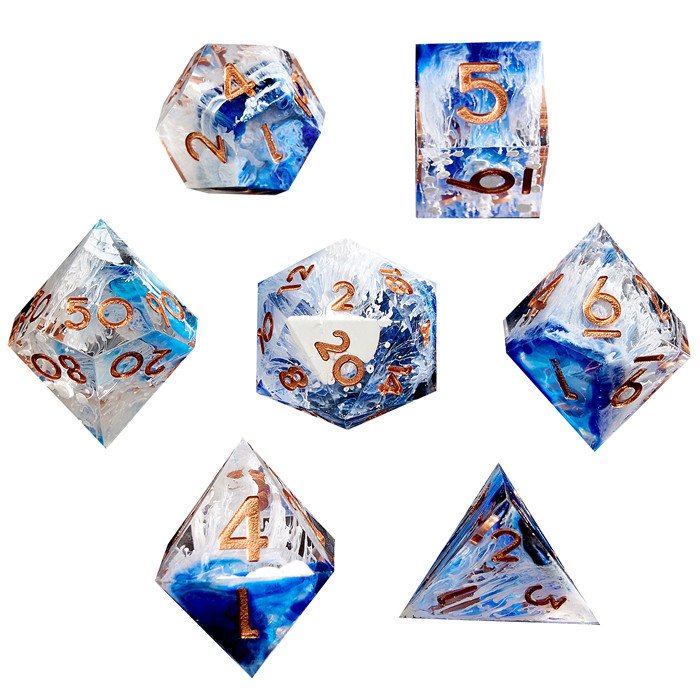 7Pcs D6 D8 D10 D12 D20 dnd Polyhedral Dice Set Resin Dices sharp dice