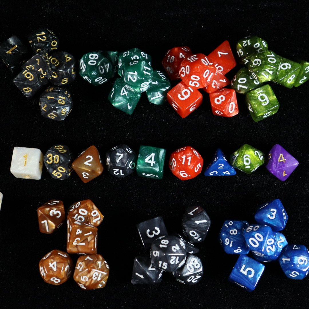 Custom Dungeon And Dragon Polyhedral Transparent Plastic Blank Dice Board Game Dnd Rpg Dice Set