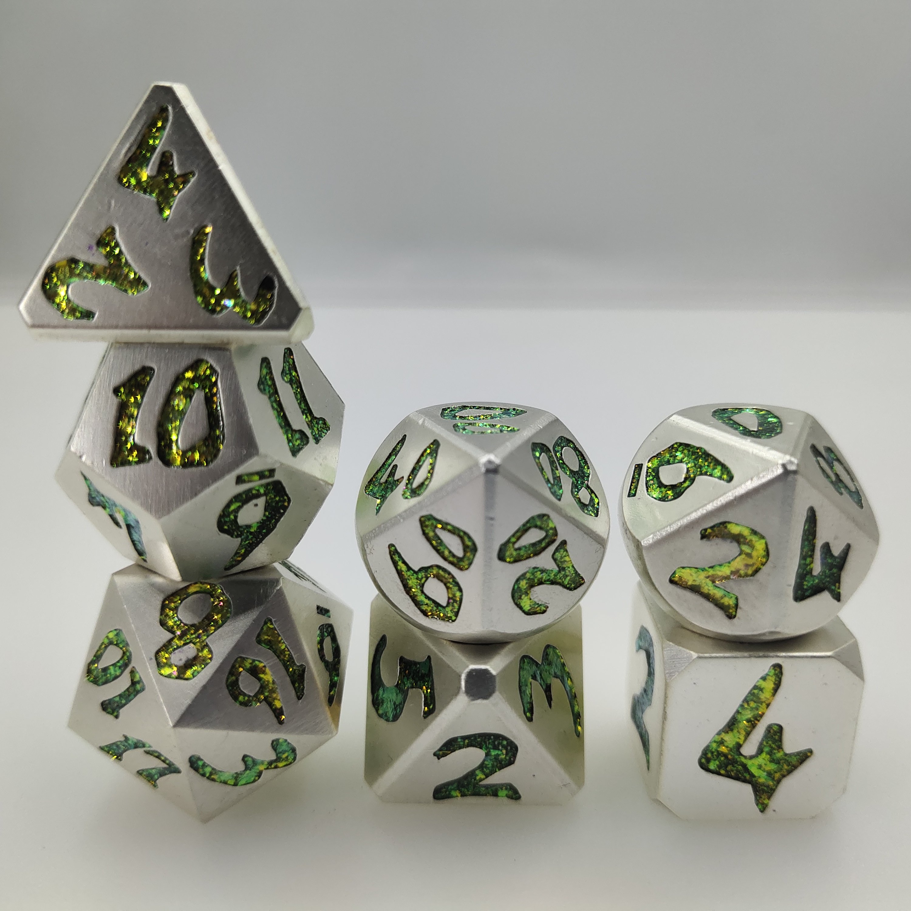 Wholesale Customized High Quality Metal Dice Set Color powder process of big dragon scales series for DND Game
