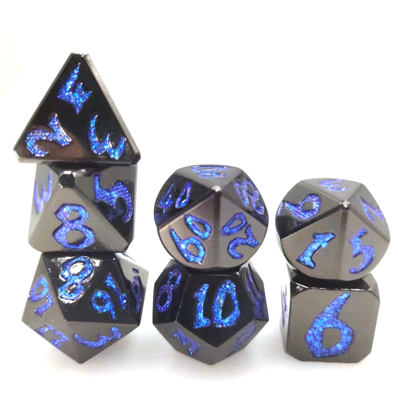 Wholesale Customized High Quality Metal Dice Set Color powder process of big dragon scales series for DND Game