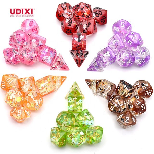 Udixi Plastic Polyhedral custom logo rpg dungeons and dragons resin Dreamlike Dice