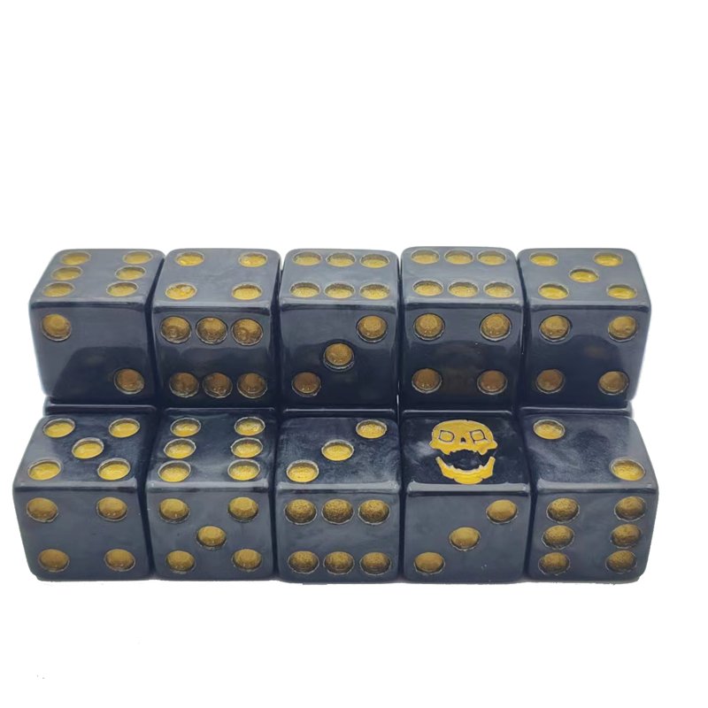 16mm D6 Gaming Accessories Plastic Dice Echecs Dice Set Custom Engraved Point Resin Acrylic Casino Dice