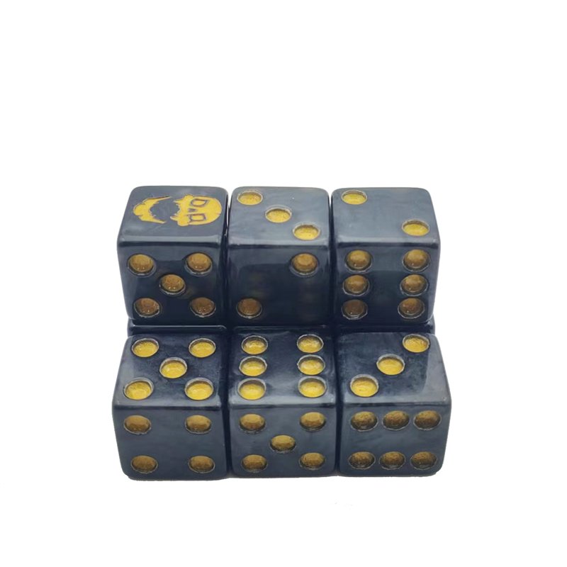 16mm D6 Gaming Accessories Plastic Dice Echecs Dice Set Custom Engraved Point Resin Acrylic Casino Dice