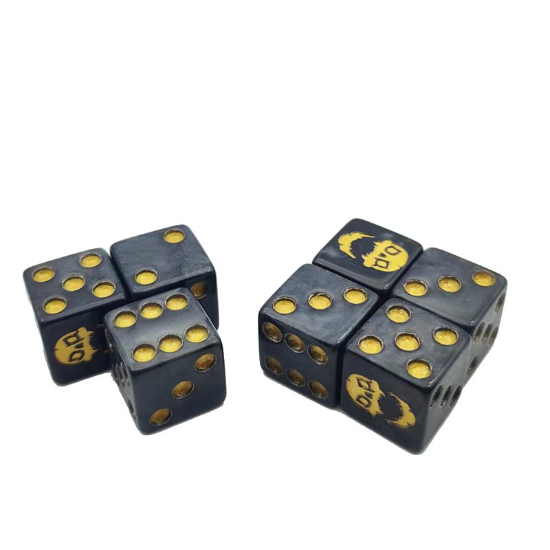 16mm D6 Gaming Accessories Plastic Dice Echecs Dice Set Custom Engraved Point Resin Acrylic Casino Dice