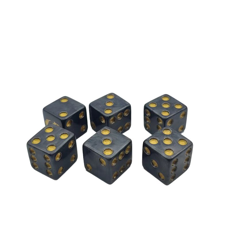 16mm D6 Gaming Accessories Plastic Dice Echecs Dice Set Custom Engraved Point Resin Acrylic Casino Dice