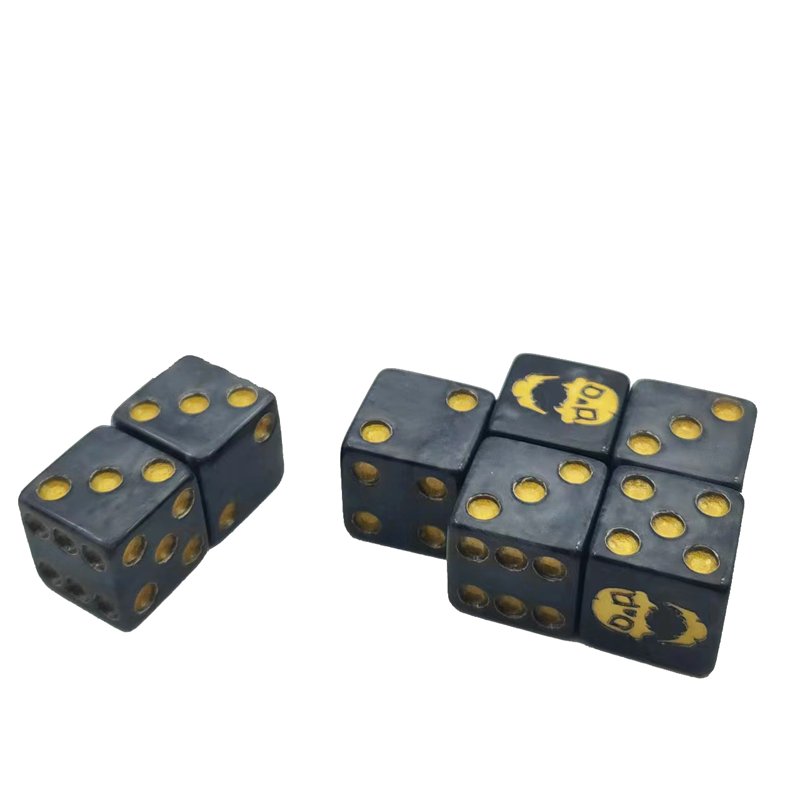 16mm D6 Gaming Accessories Plastic Dice Echecs Dice Set Custom Engraved Point Resin Acrylic Casino Dice