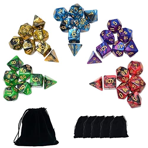 Polyhedral Dnd Dice Set Blend Colors Dice For Dungeons And Dragons Dnd Rgp Games