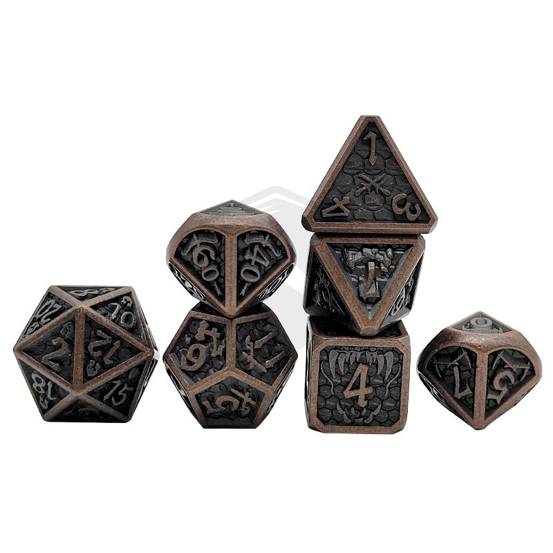 Polyhedral metal dice metal dnd 7 pcs polyhedral dice set d6 d20 d4 d10 d12 Dungeons and Dragons dice