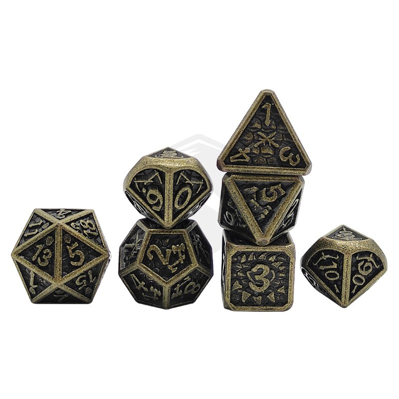 Polyhedral metal dice metal dnd 7 pcs polyhedral dice set d6 d20 d4 d10 d12 Dungeons and Dragons dice