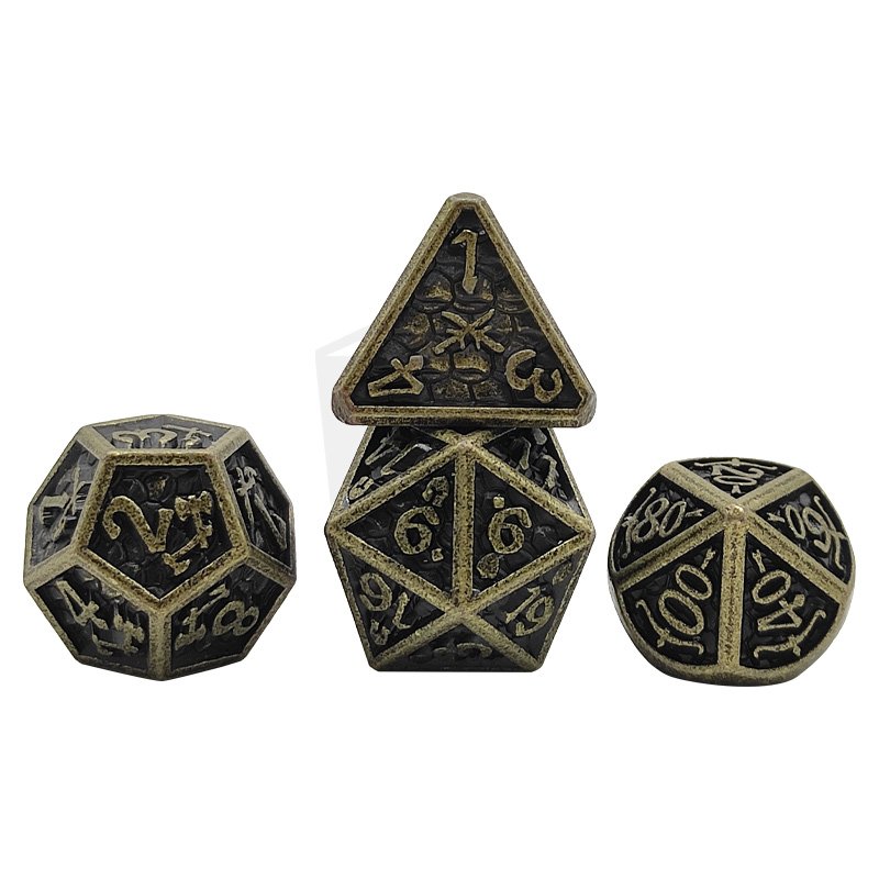 Polyhedral metal dice metal dnd 7 pcs polyhedral dice set d6 d20 d4 d10 d12 Dungeons and Dragons dice