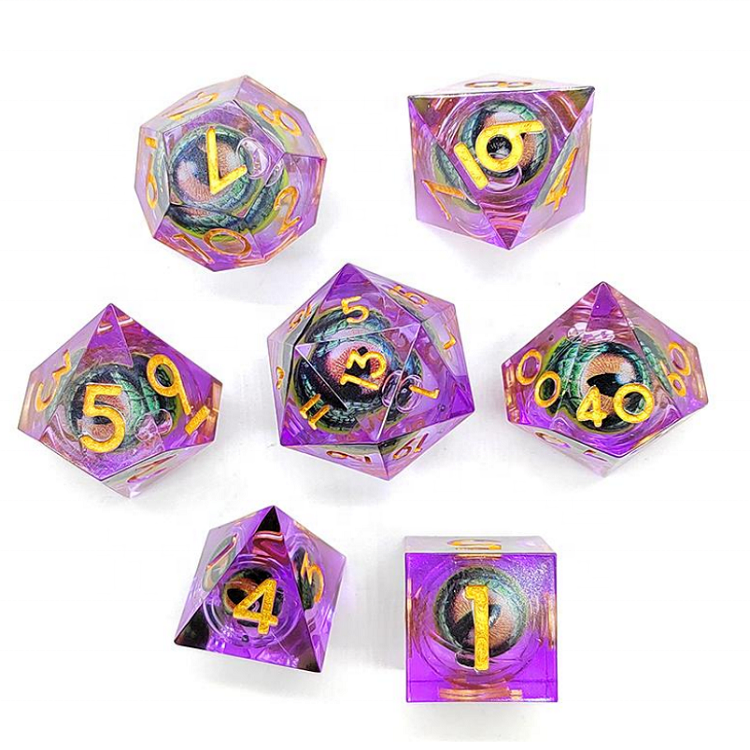 Wholesale Supply Price Color Premium Digital DND Resin Dice with Dragon Eye