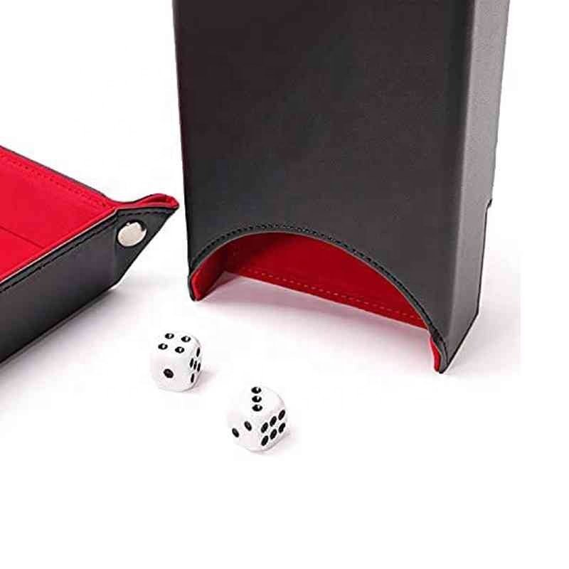 Customized Personalized Durable Pvc Leather Folding Dice Tower Rolling Tray Compatible