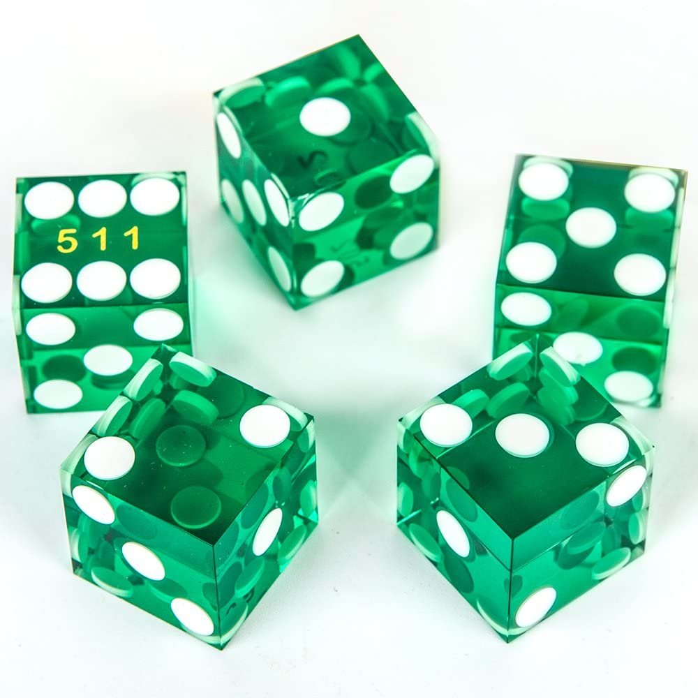 Acrylic Professional Casino Dice 19mm Casino Style Craps Dice Grade AAA Precision Serialized with Razor Edges and Corners