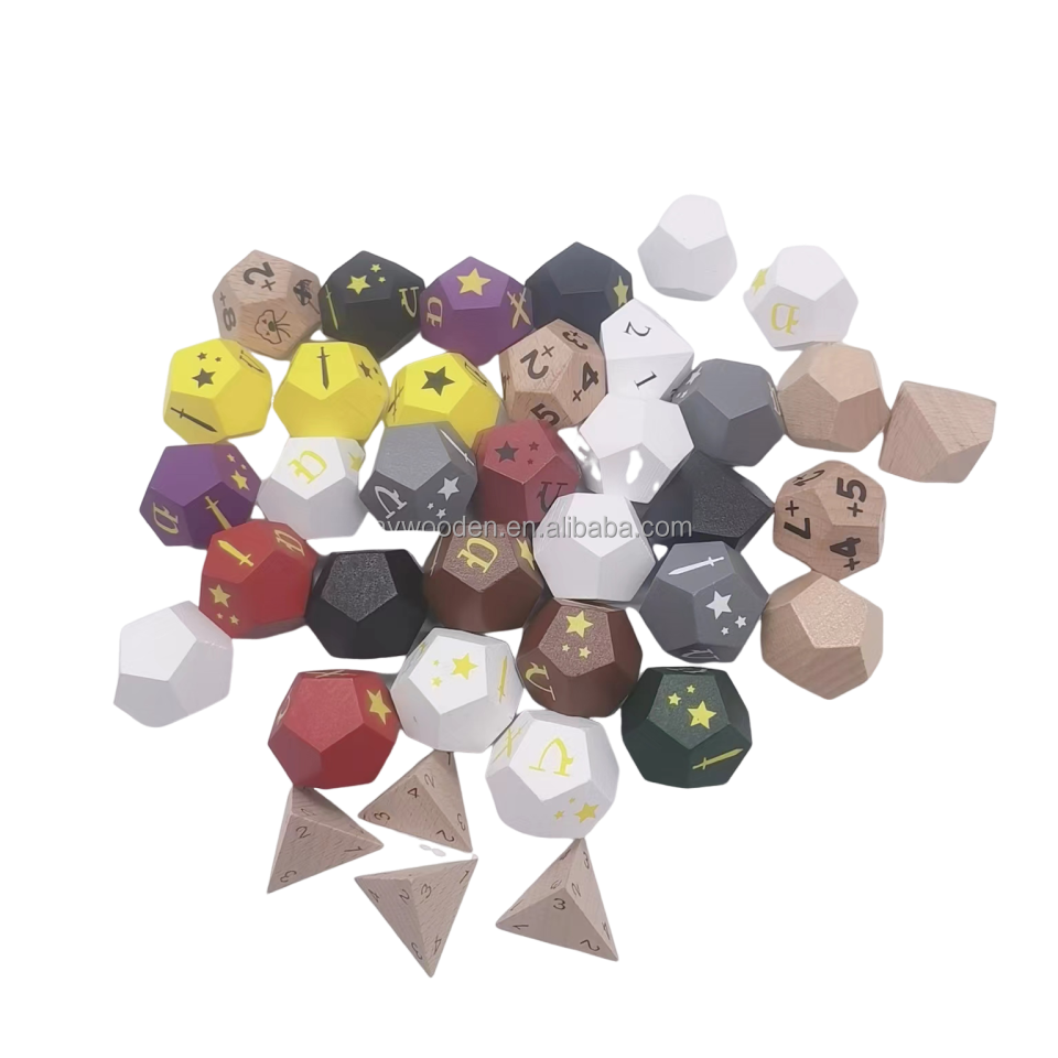 factory Promotional wooden cube Custom Standard 6 Sided 16mm wood Board Game D6 Dice Theme Party Blank Black Dice For Toy Gifts