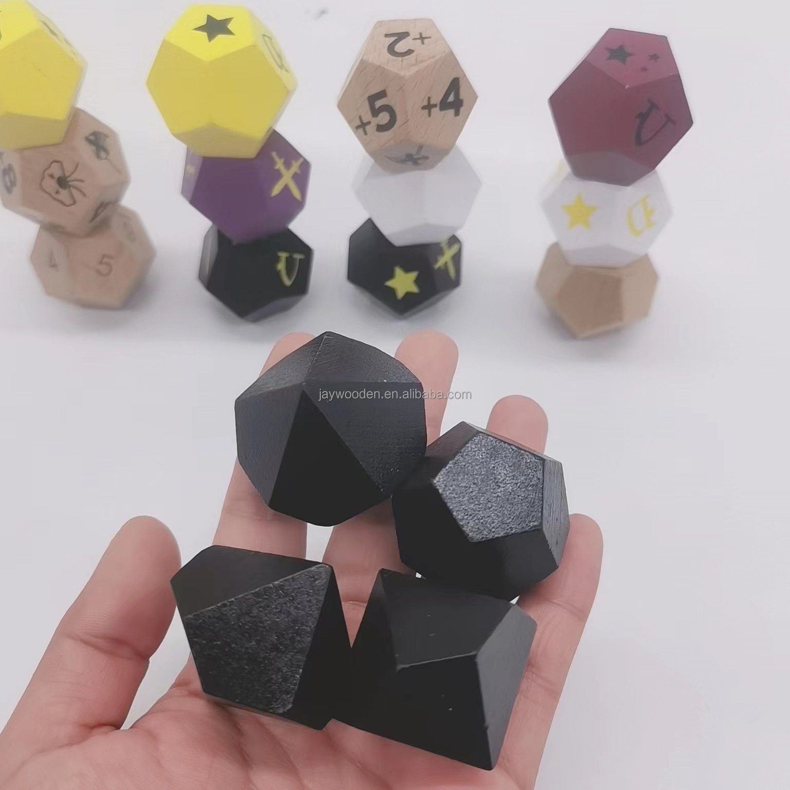 factory Promotional wooden cube Custom Standard 6 Sided 16mm wood Board Game D6 Dice Theme Party Blank Black Dice For Toy Gifts