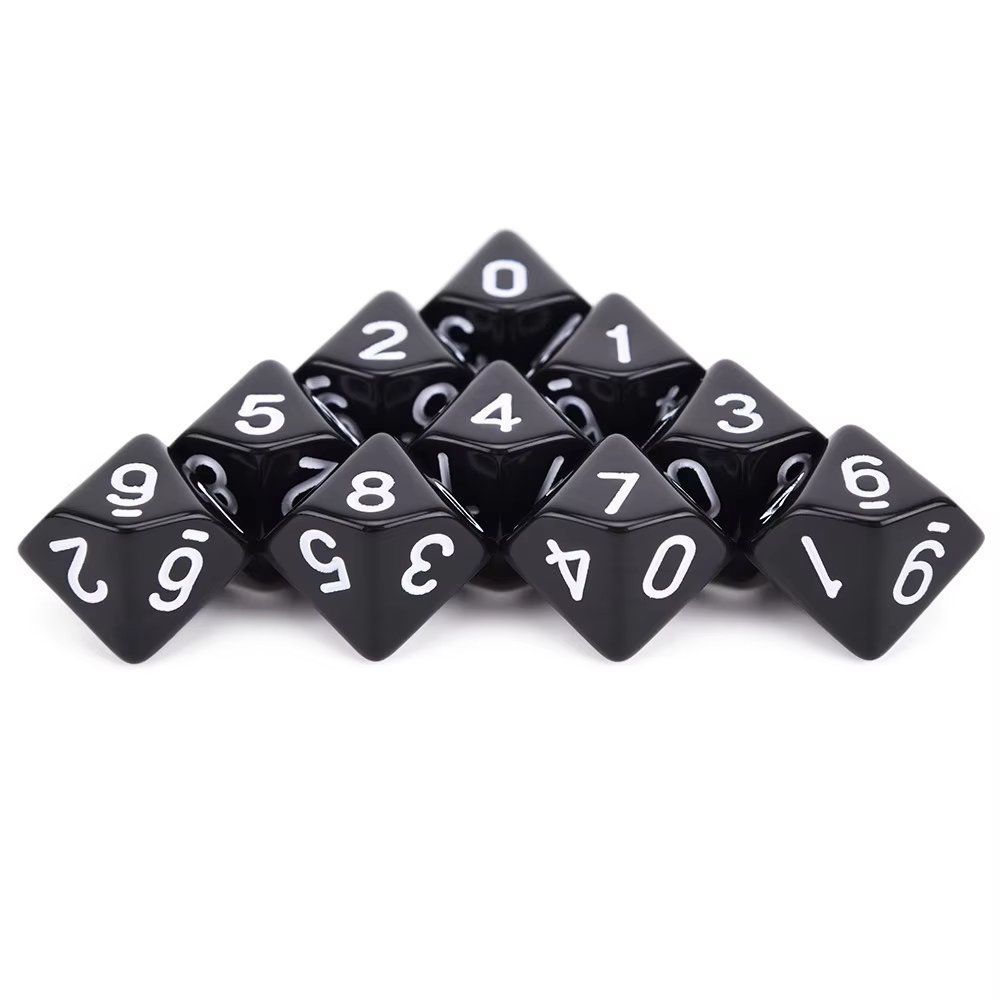 wholesale High Quality black D10 polyhedral dice bulk games resin dnd dice bulk dice