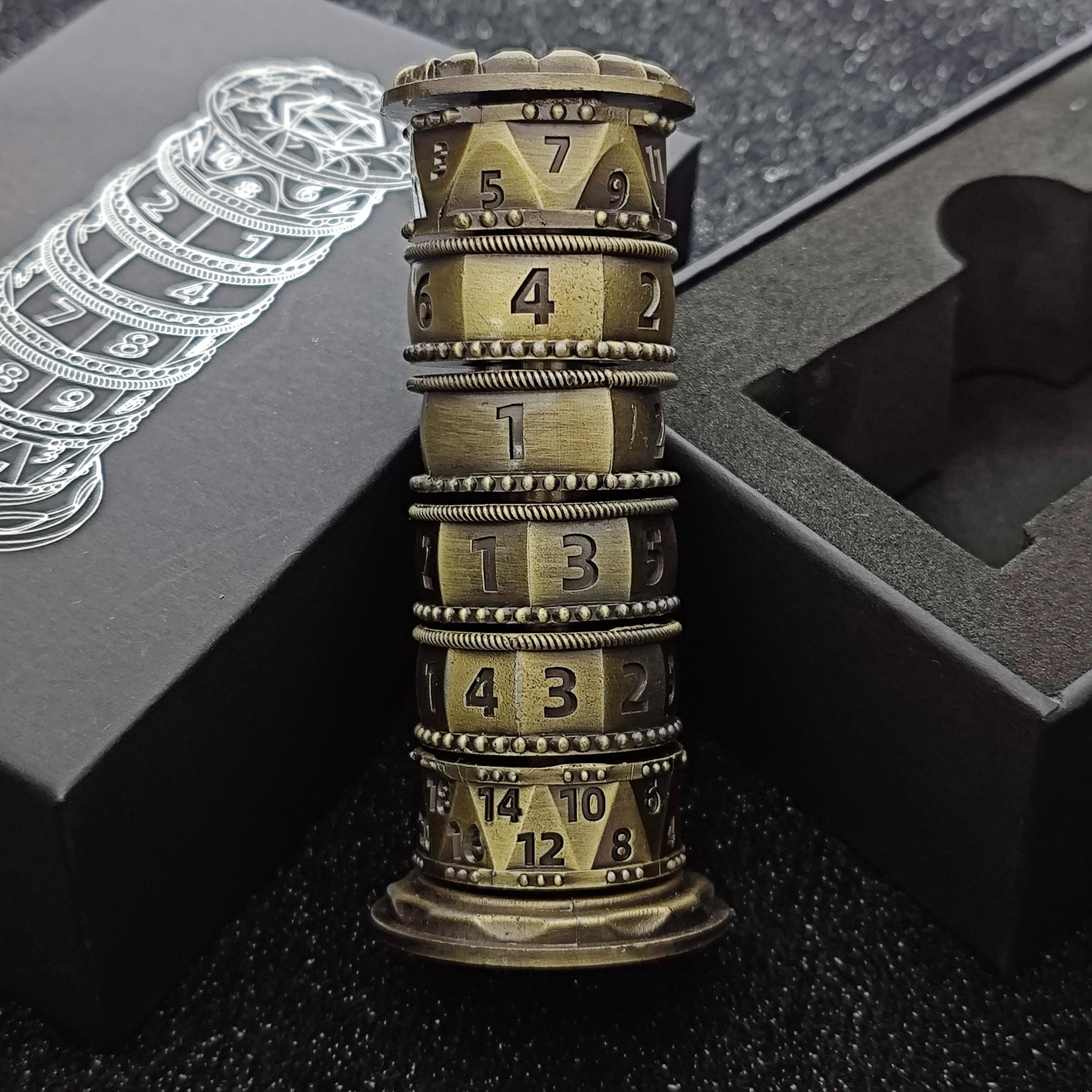 New Metal Tower-type Rotating DND Dice Dungeons and Dragons Table Game TRPG Role Play