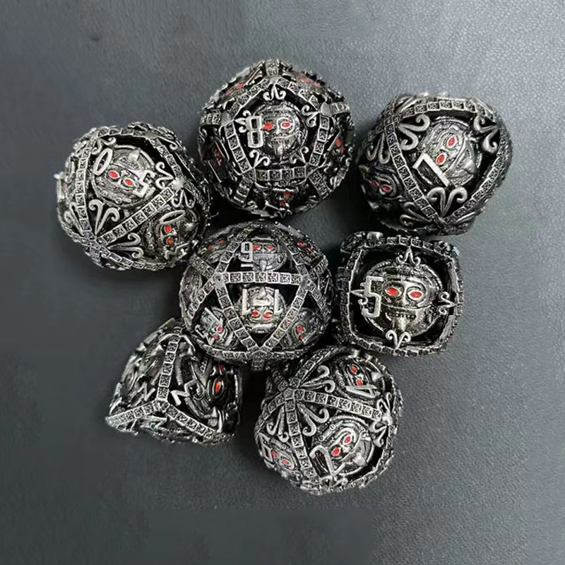 New style hollow metal dice set DND Dungeons & Dragons TRPG polyhedral board game board game dice