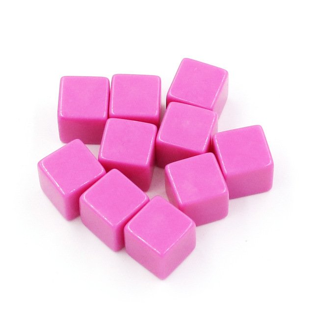 16mm 6 sided DIY plastic acrylic blank custom cubes dice blank for study square corner kinds of colors unit price for one piece