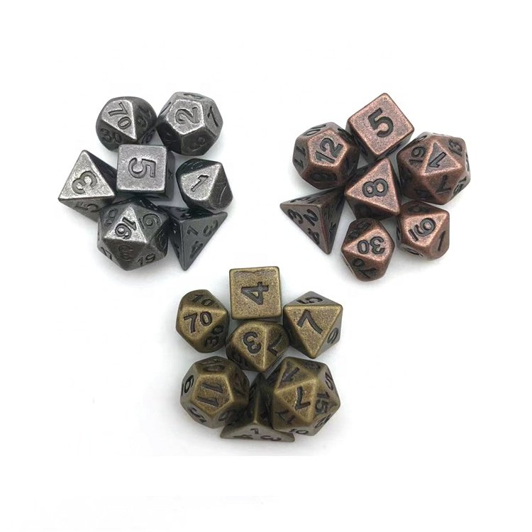 In Stock 6mm Mini Metal Dice Set Three Colors Delicate Dice Set