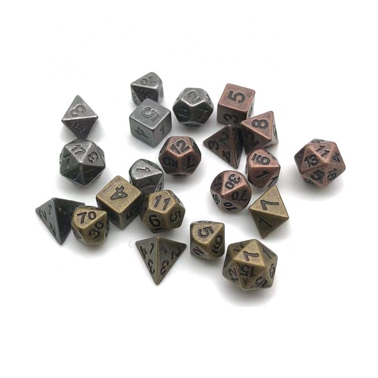 In Stock 6mm Mini Metal Dice Set Three Colors Delicate Dice Set
