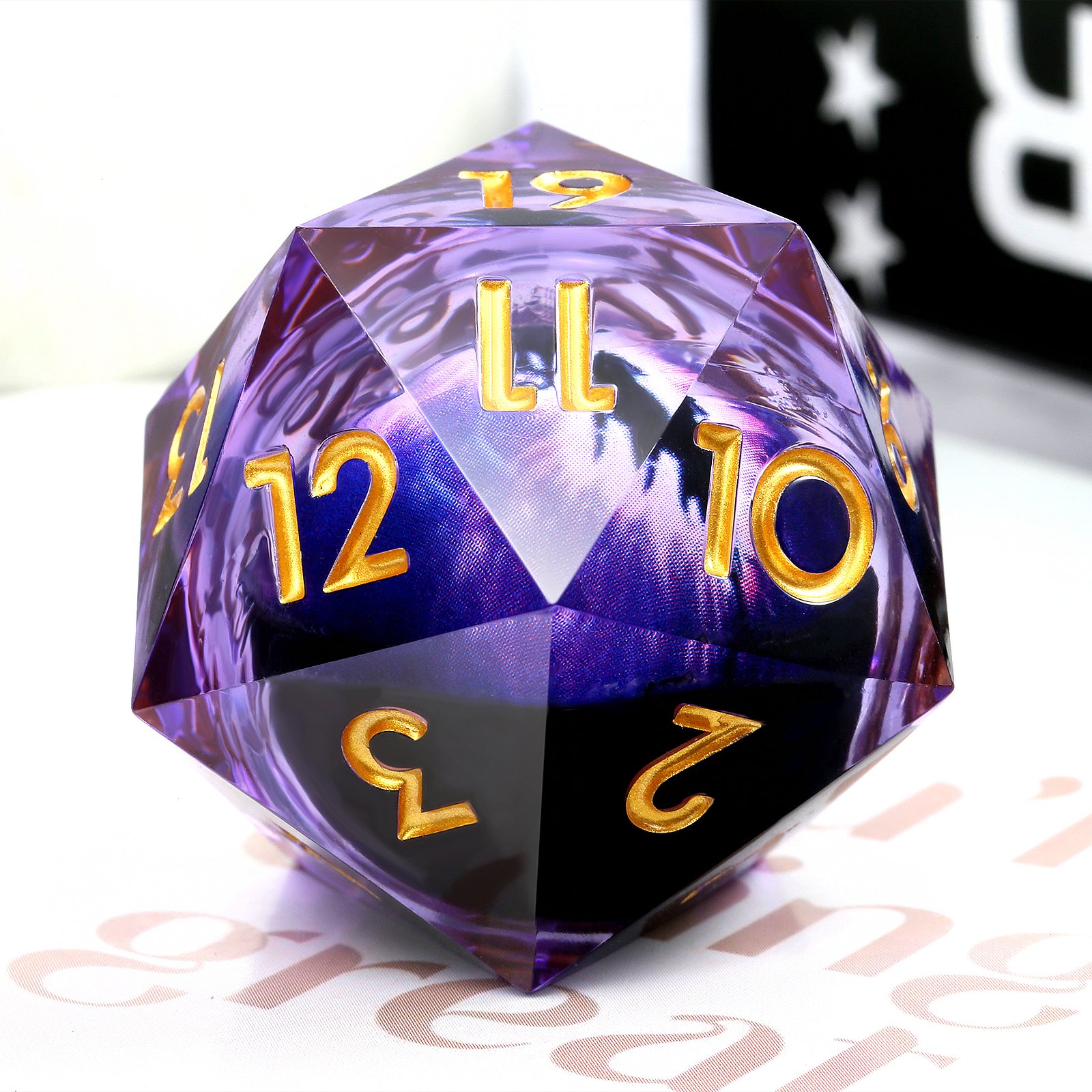 33mm Red Dragon Eye D20 Countdown Dice Resin D20 Spindown Dice 20 Sided Spin Down Dice