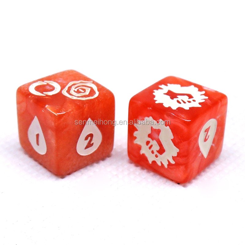 Manufacture sale Custom colored engraved D6 dice for gift