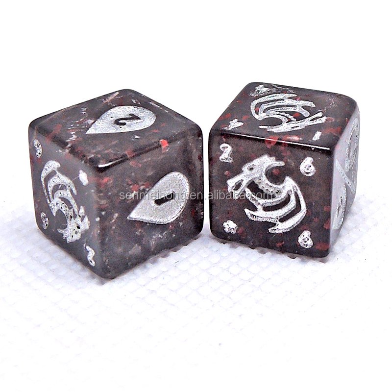 Manufacture sale Custom colored engraved D6 dice for gift