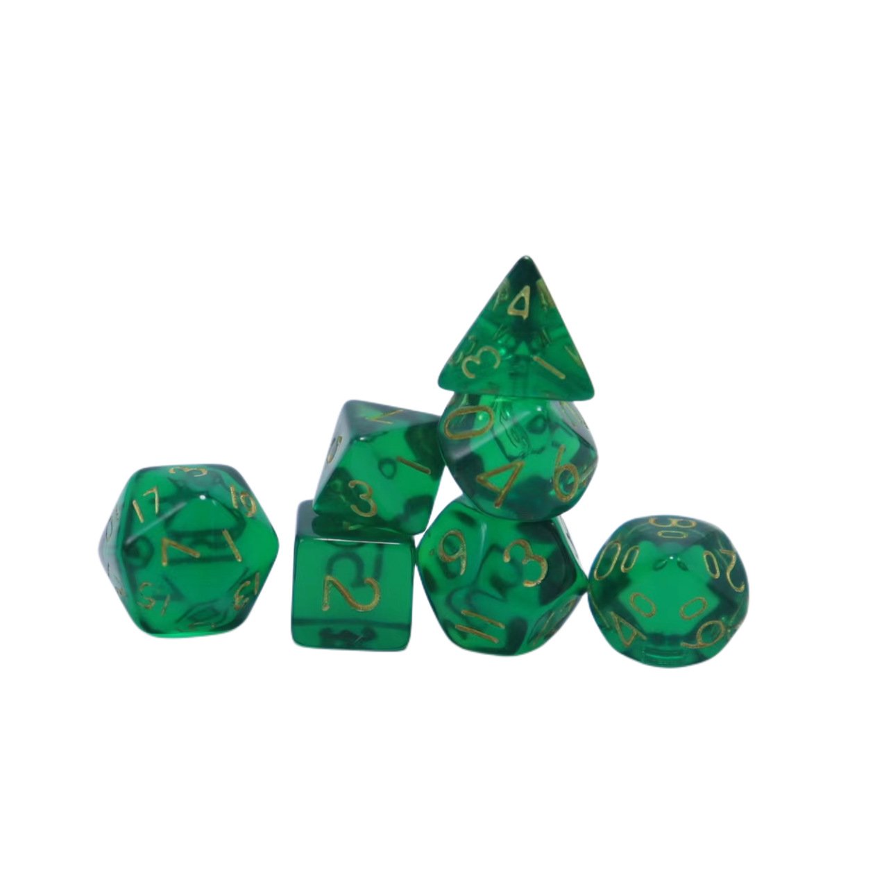 Custom Color Transparent Plastic Dice Set 7 Dice for Gifts