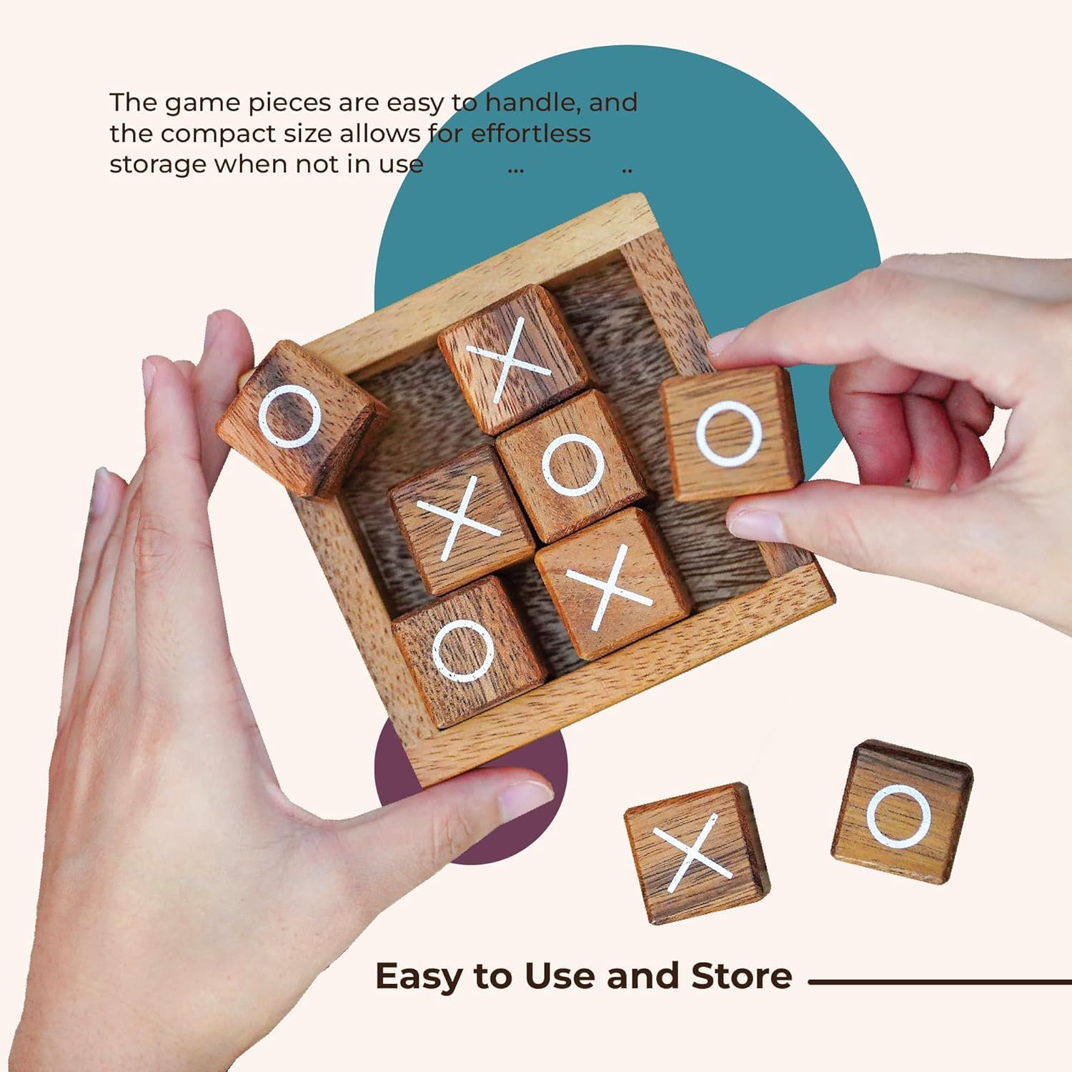 Custom Kids and Adults Family Games Night Classic Board Games Wood Rustic Tic Tac Toe Customizable Dice Set
