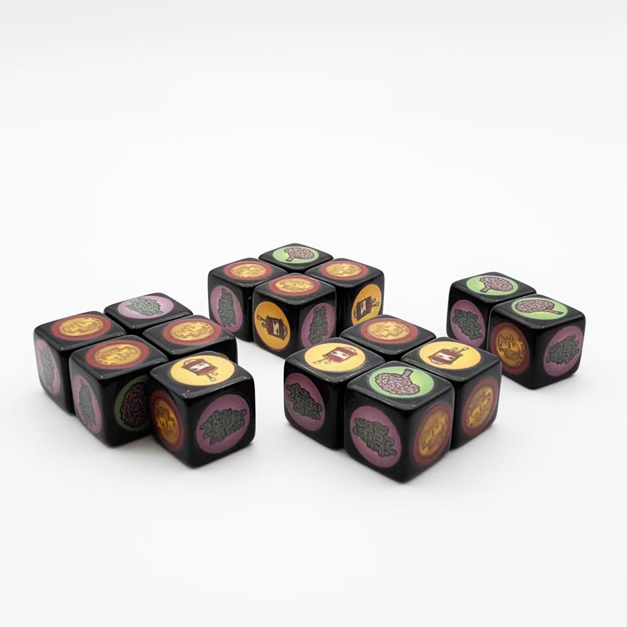 Wholesale Custom Printed Personalized Board Game Acrylic Resin Color Printing Game Bulk 16mm D6 Casino Dice Set